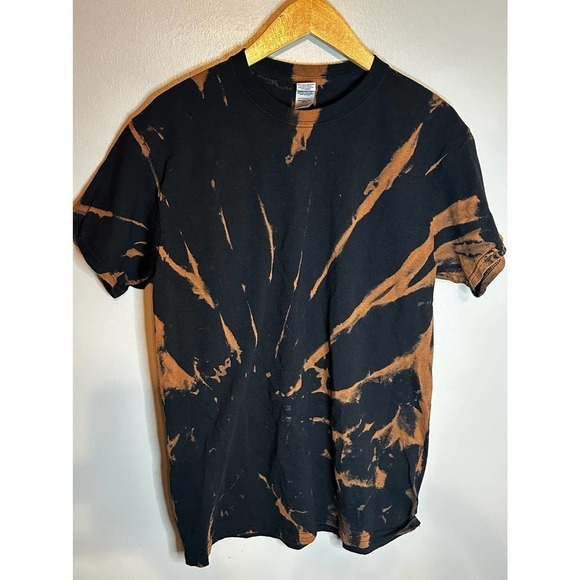 Gildan Black Bleach Short Sleeve T-Shirt - Size Medium - Picture 1 of 3